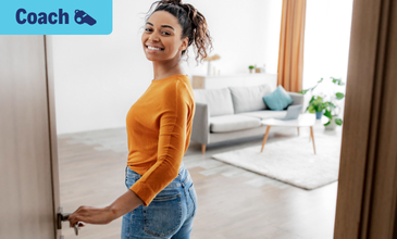 Happy Woman in living room